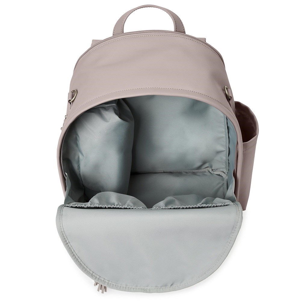 Skip Hop Greenwich Simply Chic Bebek Bakım Sırt Çantası-Portobello Suede Krem