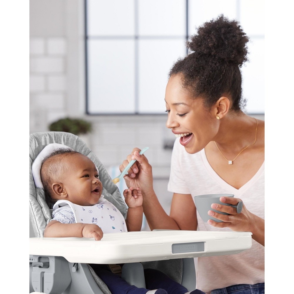 Skip Hop Easy Feed Bebek Beslenme Kaşığı Gri/Yeşil Orjinal