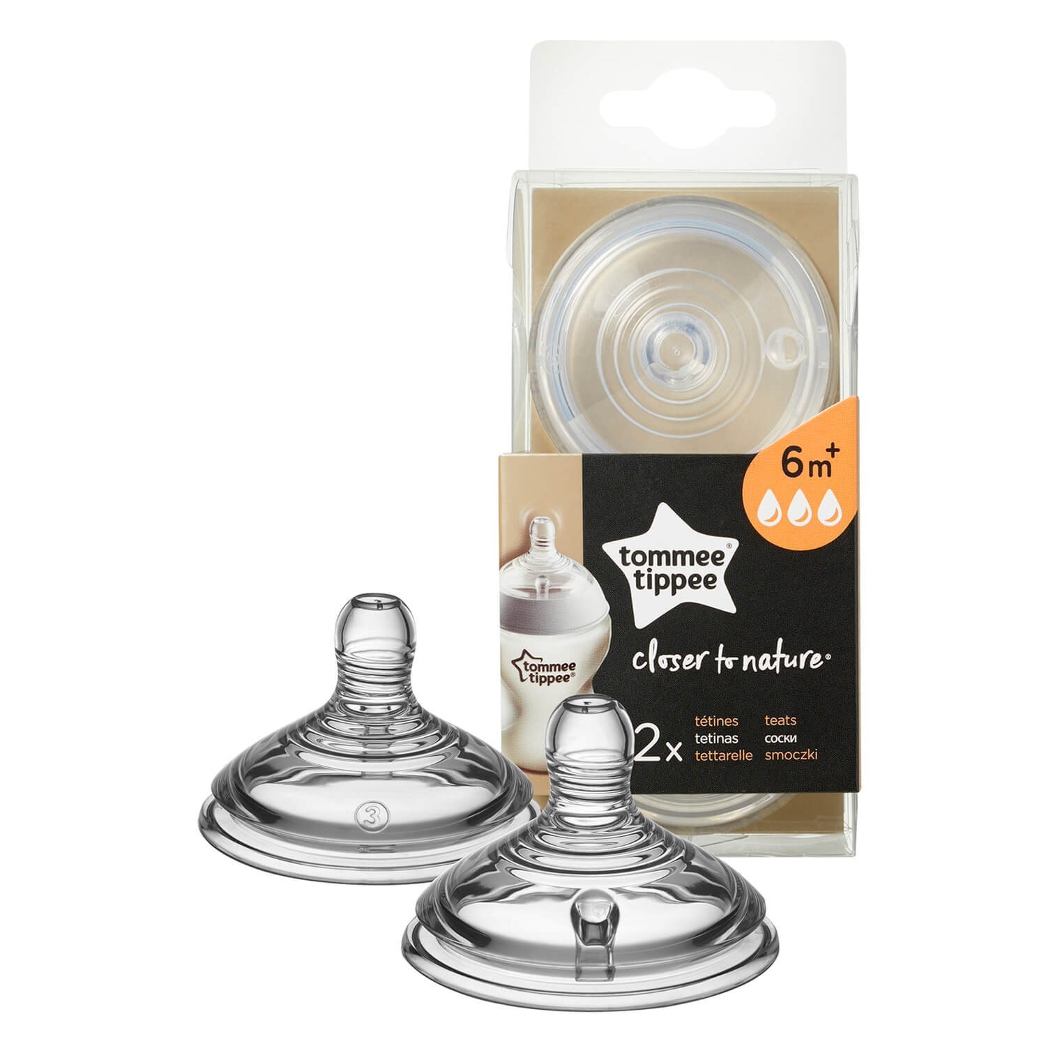 Tommee Tippee Closer To Nature Biberon Emziği 2'li 6 Ay+ Orjinal