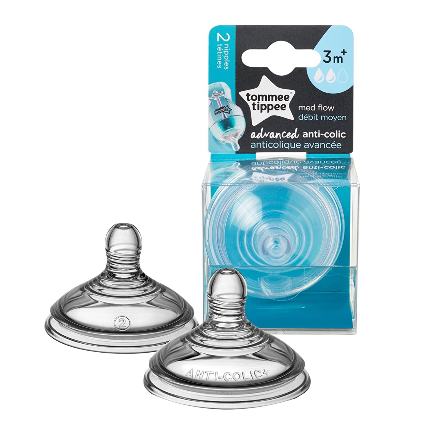 Tommee Tippee Advanced Anticolic Biberon Emziği 2'li 3 Ay+ Orjinal