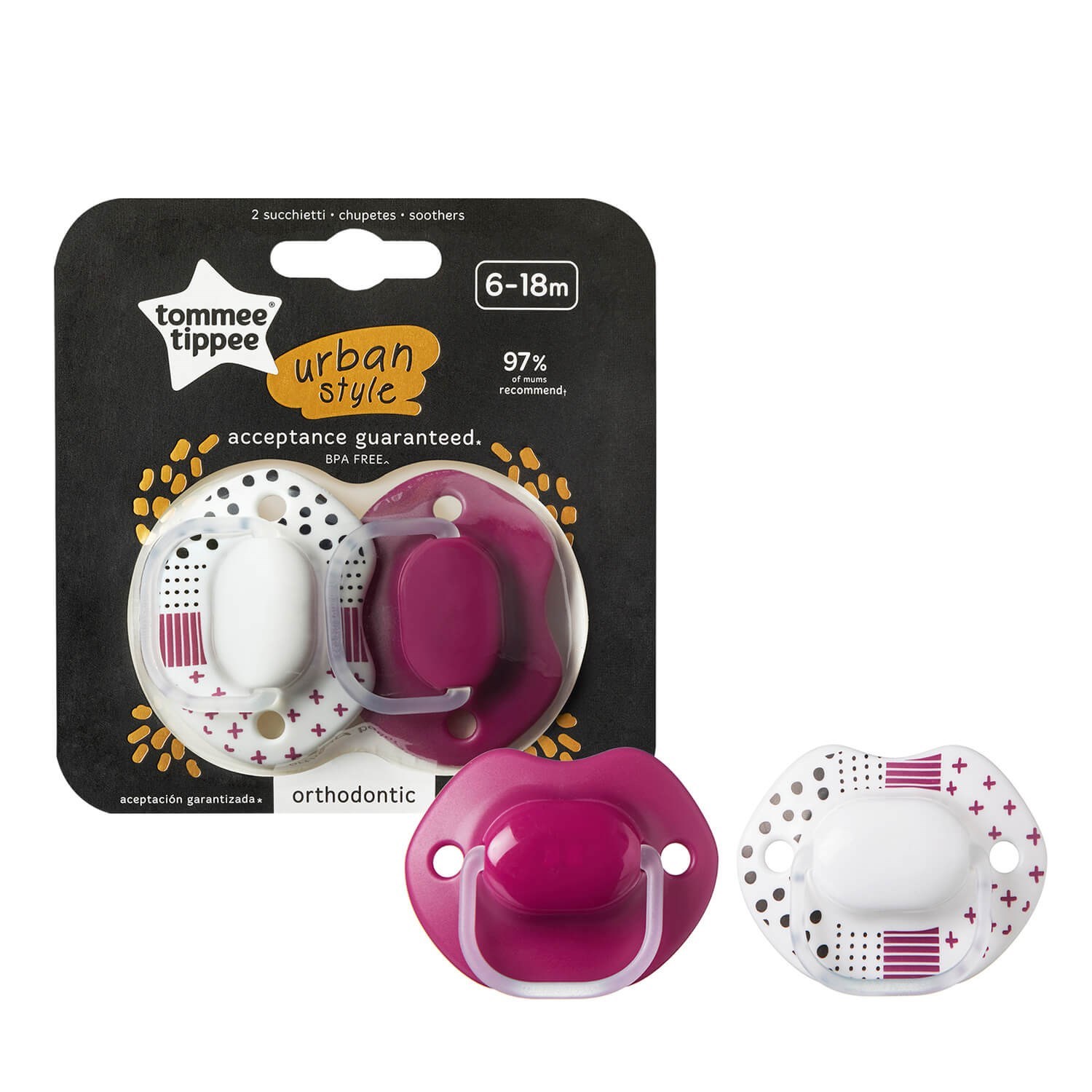 Tommee Tippee Urban Style Ortodontik 2'li Emzik 6-18 Ay Orjinal