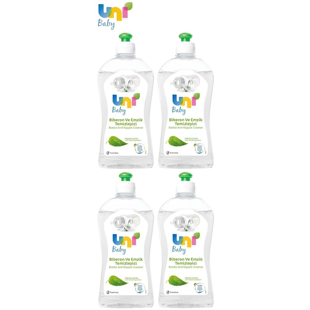 Uni Baby Biberon Emzik Temizleme Sıvısı 500 ml 4'lü Paket Orjinal