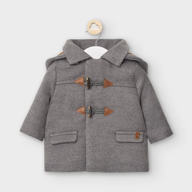 Mayoral Kışlık Erkek Bebek Kapşonlu Trench Style Kaban Gri