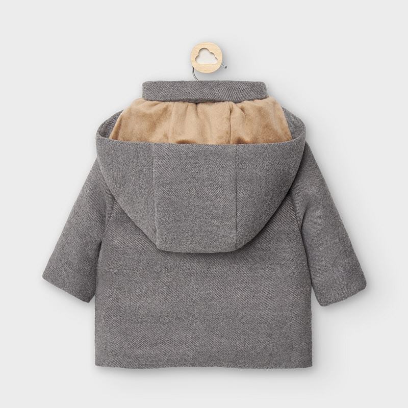 Mayoral Kışlık Erkek Bebek Kapşonlu Trench Style Kaban Gri