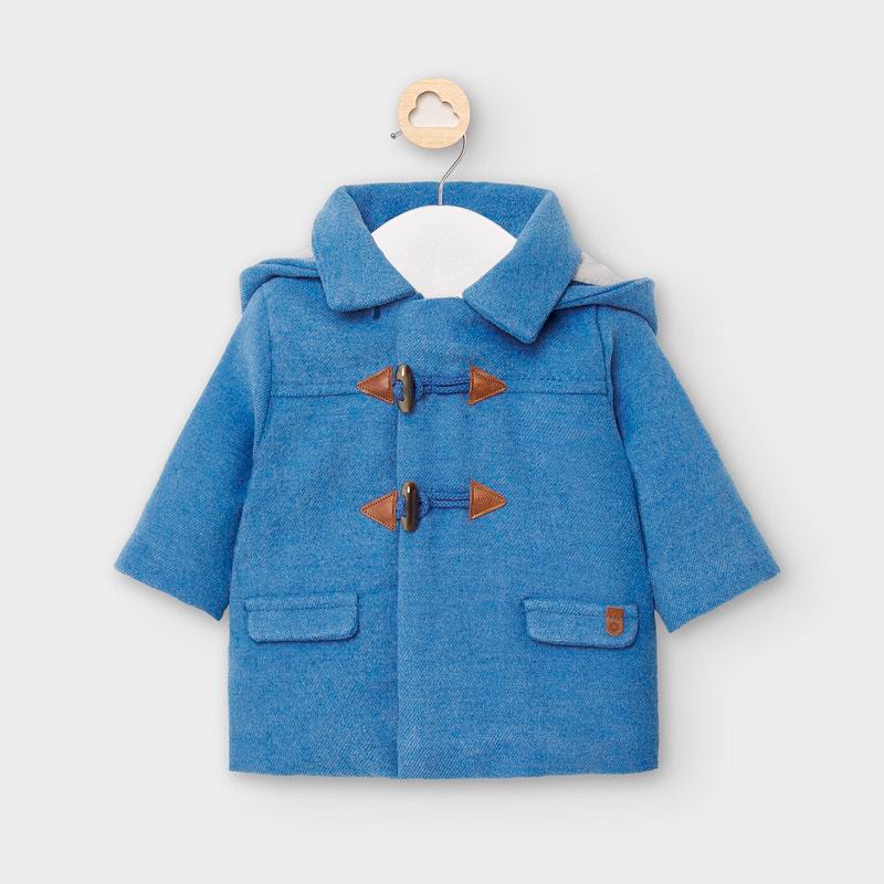 Mayoral Kışlık Erkek Bebek Kapşonlu Trench Style Kaban Mavi