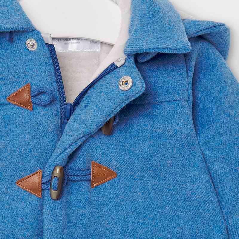 Mayoral Kışlık Erkek Bebek Kapşonlu Trench Style Kaban Mavi