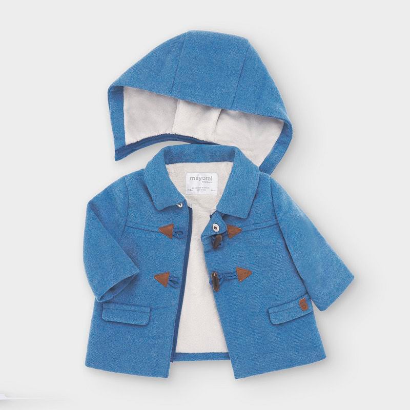 Mayoral Kışlık Erkek Bebek Kapşonlu Trench Style Kaban Mavi