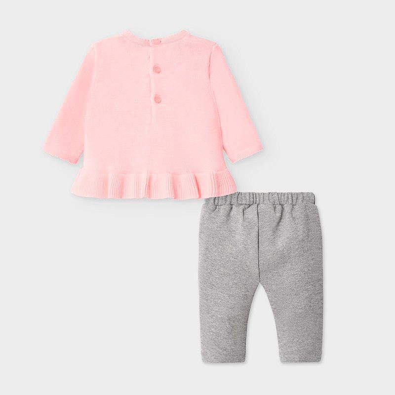 Mayoral Kışlık Kız Bebek Kazak Pantolon 2'li Set Pembe