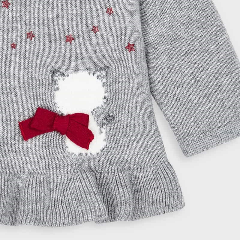 Mayoral Kışlık Kız Bebek Kazak Pantolon 2'li Set Kırmızı
