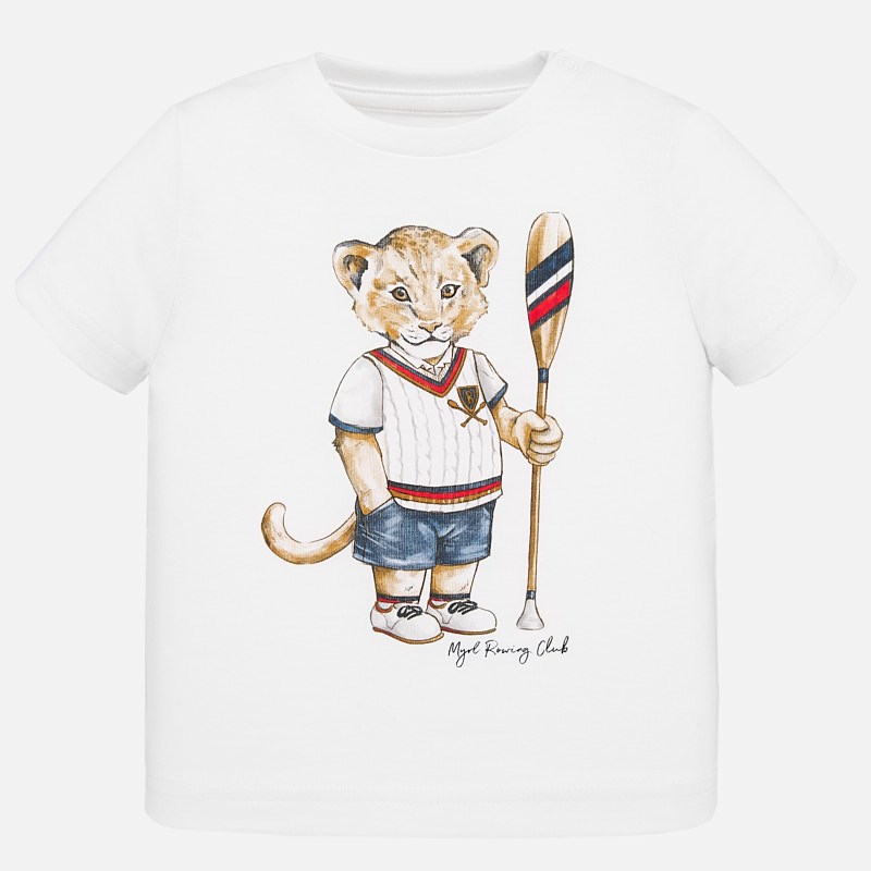 Mayoral Yazlık Erkek Bebek Kısa Kol T-shirt Beyaz