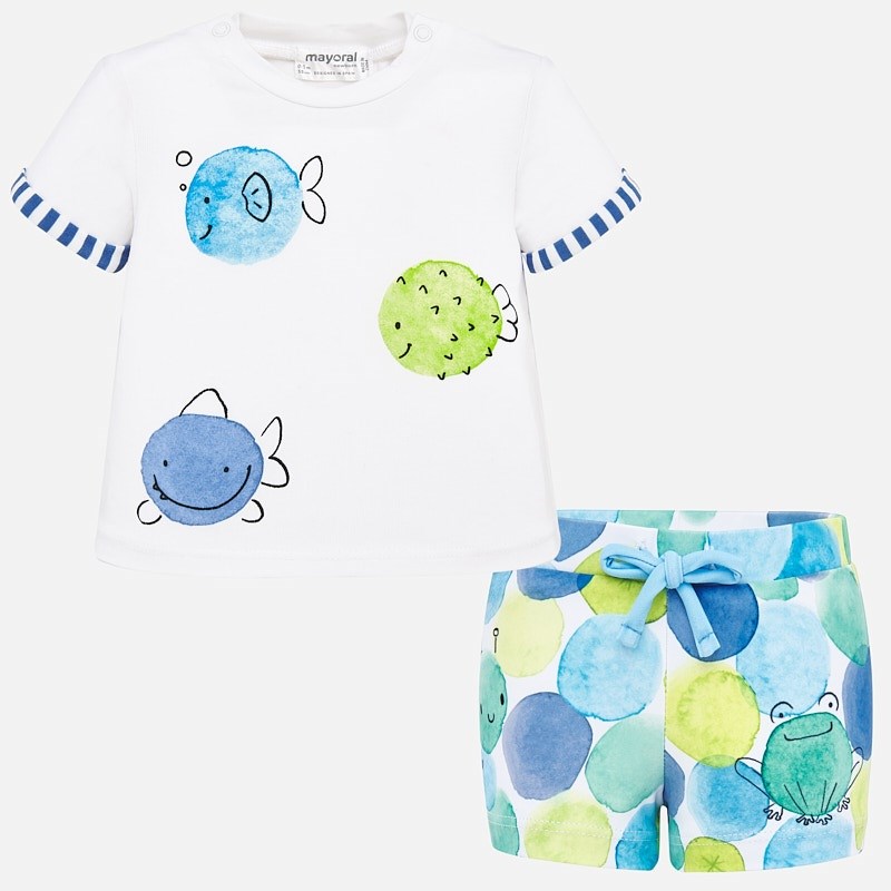 Mayoral Yazlık Erkek Bebek Bluz Boxer Mayo 2'li Set Koyu Mavi