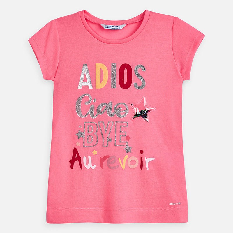 Mayoral Yazlık Kız Kısa Kol T-shirt Pembe