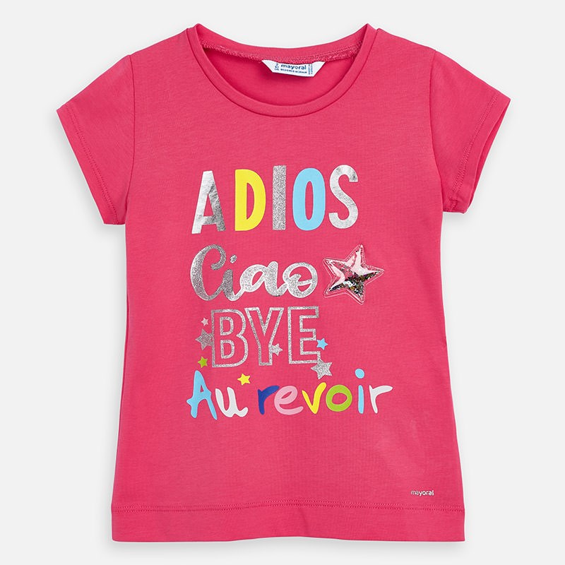 Mayoral Yazlık Kız Kısa Kol T-shirt Pembe
