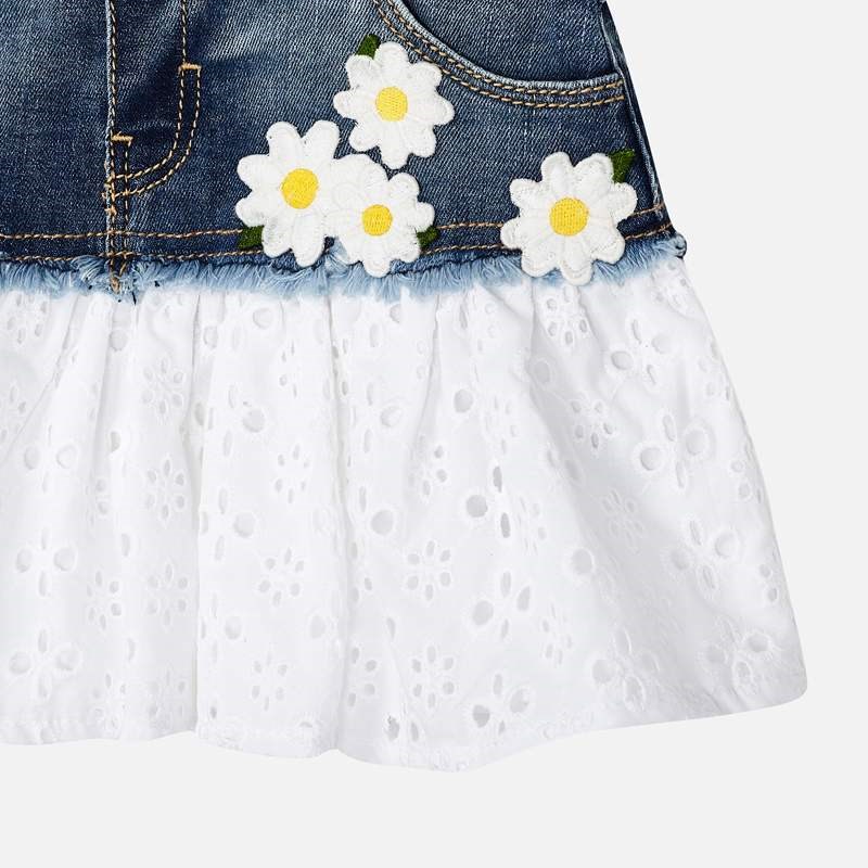 Mayoral Yazlık Kız Denim Salopet Elbise Mavi