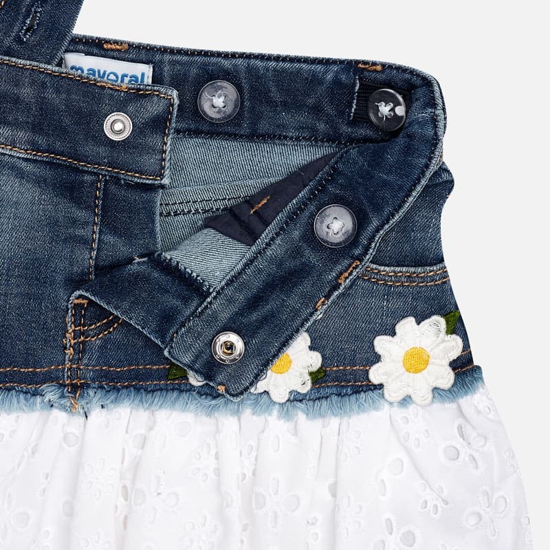 Mayoral Yazlık Kız Denim Salopet Elbise Mavi