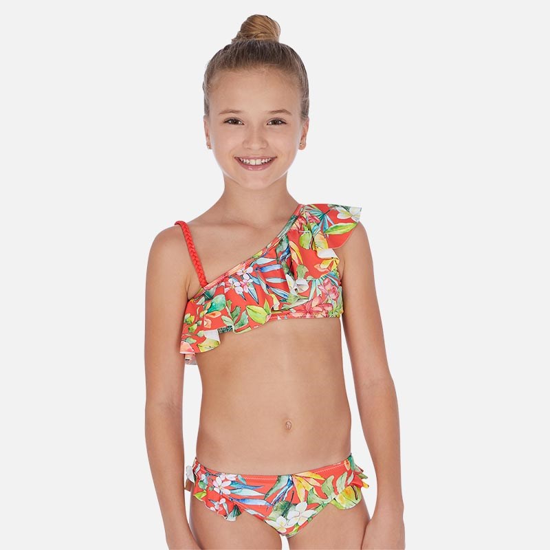 Mayoral Yazlık Kız Fırfırlı Bikini Kırmızı