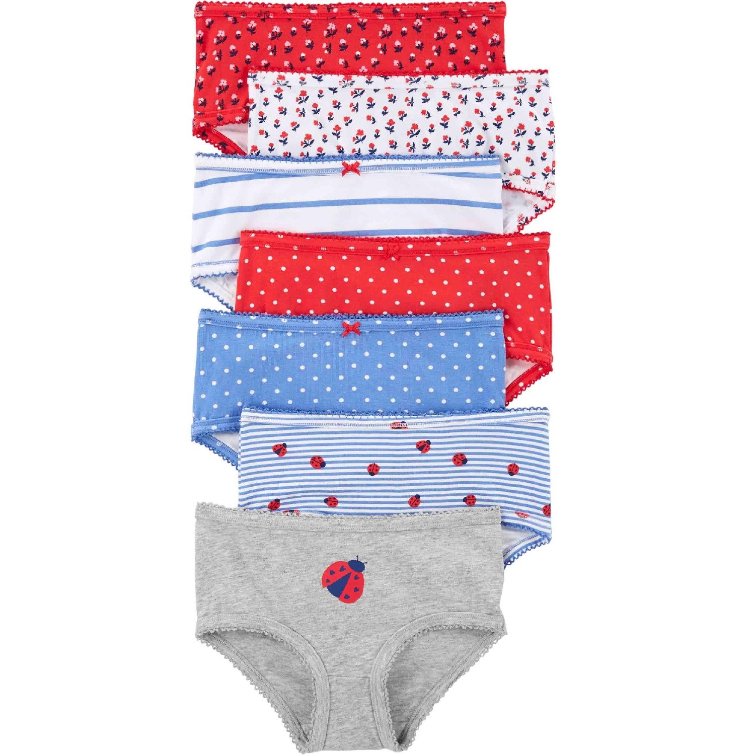 Carters Kız Çocuk Pamuklu Külot 7'li Set Kırmızı