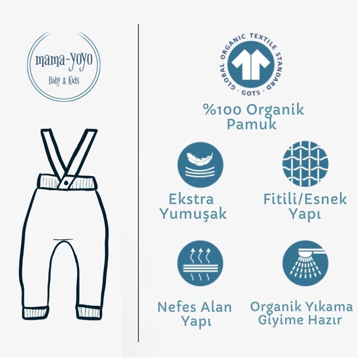 Mama Yoyo Askılı Triko Bebek Taytı Kahverengi 