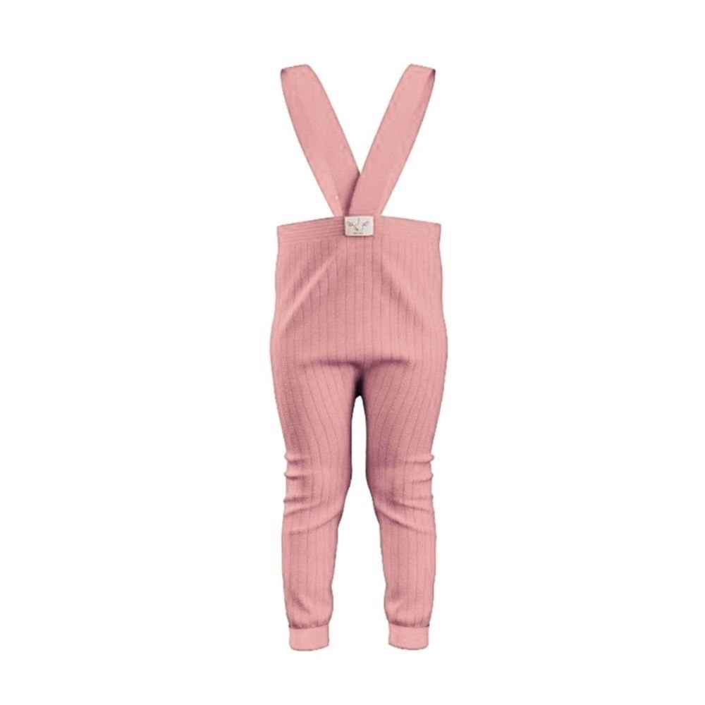 Mama Yoyo Askılı Triko Bebek Taytı Pembe