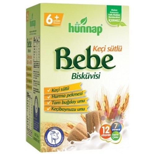 Hünnap Keçi Sütlü Bebe  Bisküvisi 200 gr x 2 Adet 