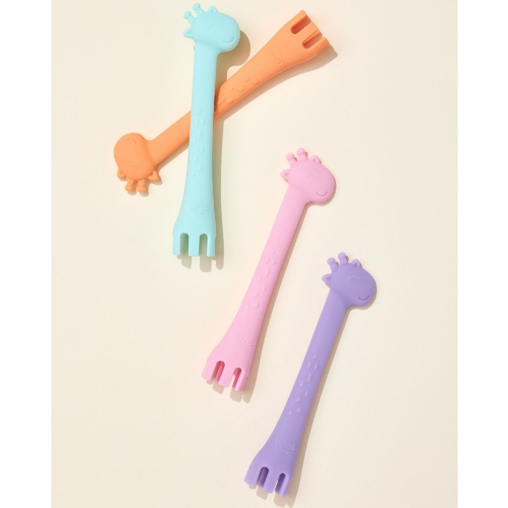 Wee Baby Prime Mor Çok Amaçlı Çatal ve Kaşık 6 Ay + 
