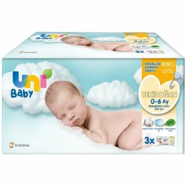 Uni Baby Yenidoğan 0-6 Ay Islak Mendil 3x40 Adet 
