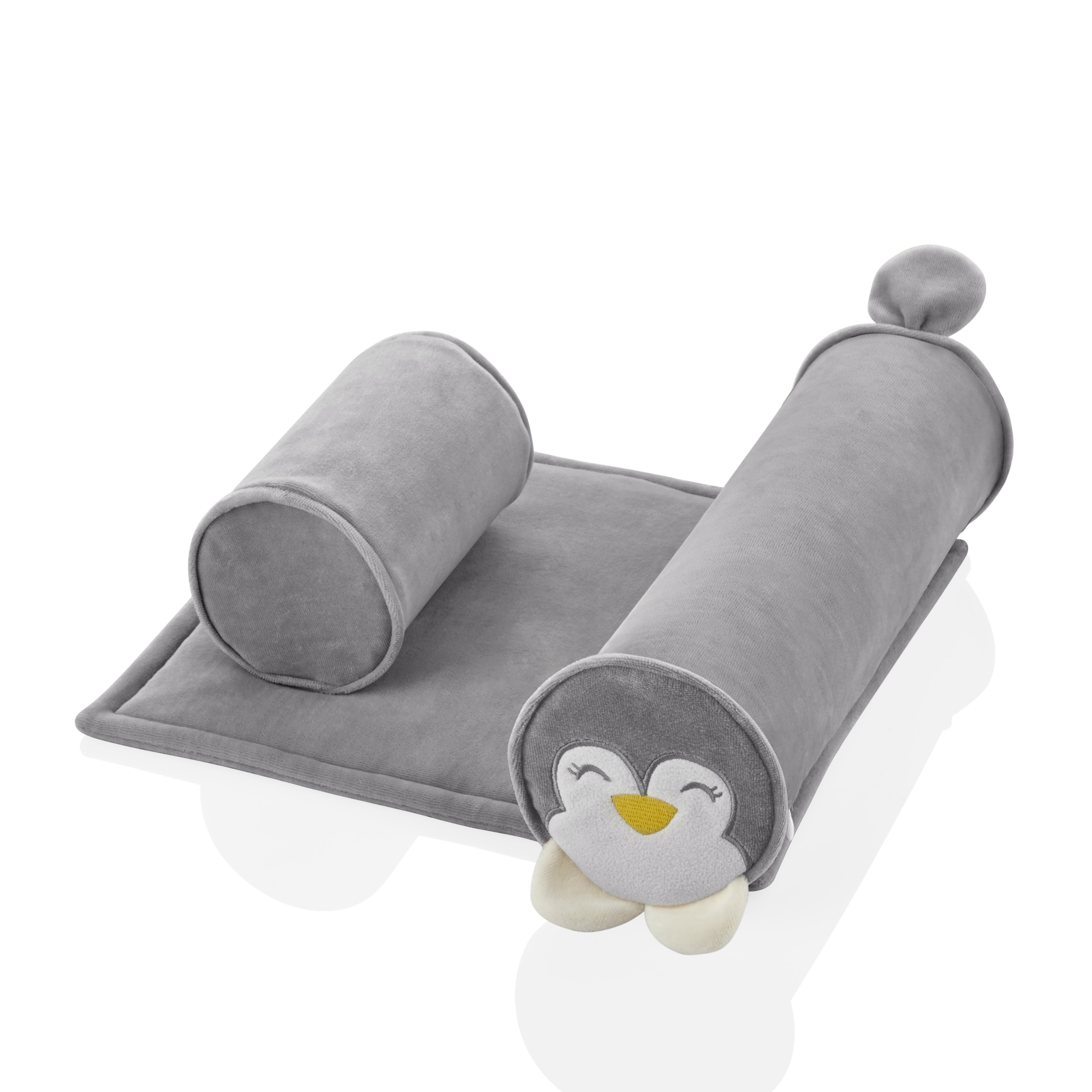 Babyjem Güvenli Nakışlı Yan Yatma Yastığı Gri Penguen