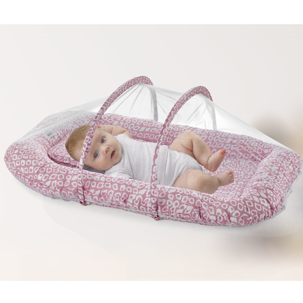 Babyjem Cibinlikli Uyku Pedi Pembe Kare 