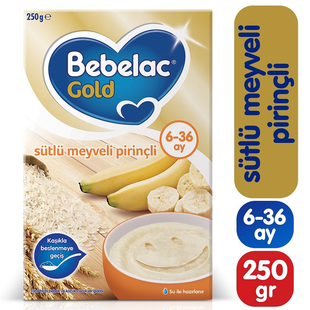 Bebelac Gold Sütlü Meyveli Pirinçli 250 g 6-36 Ay 