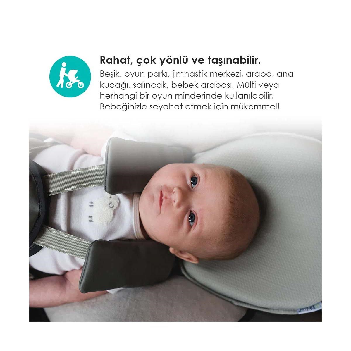 Bblüv Pilö Düz Kafa Yastığı Gri 