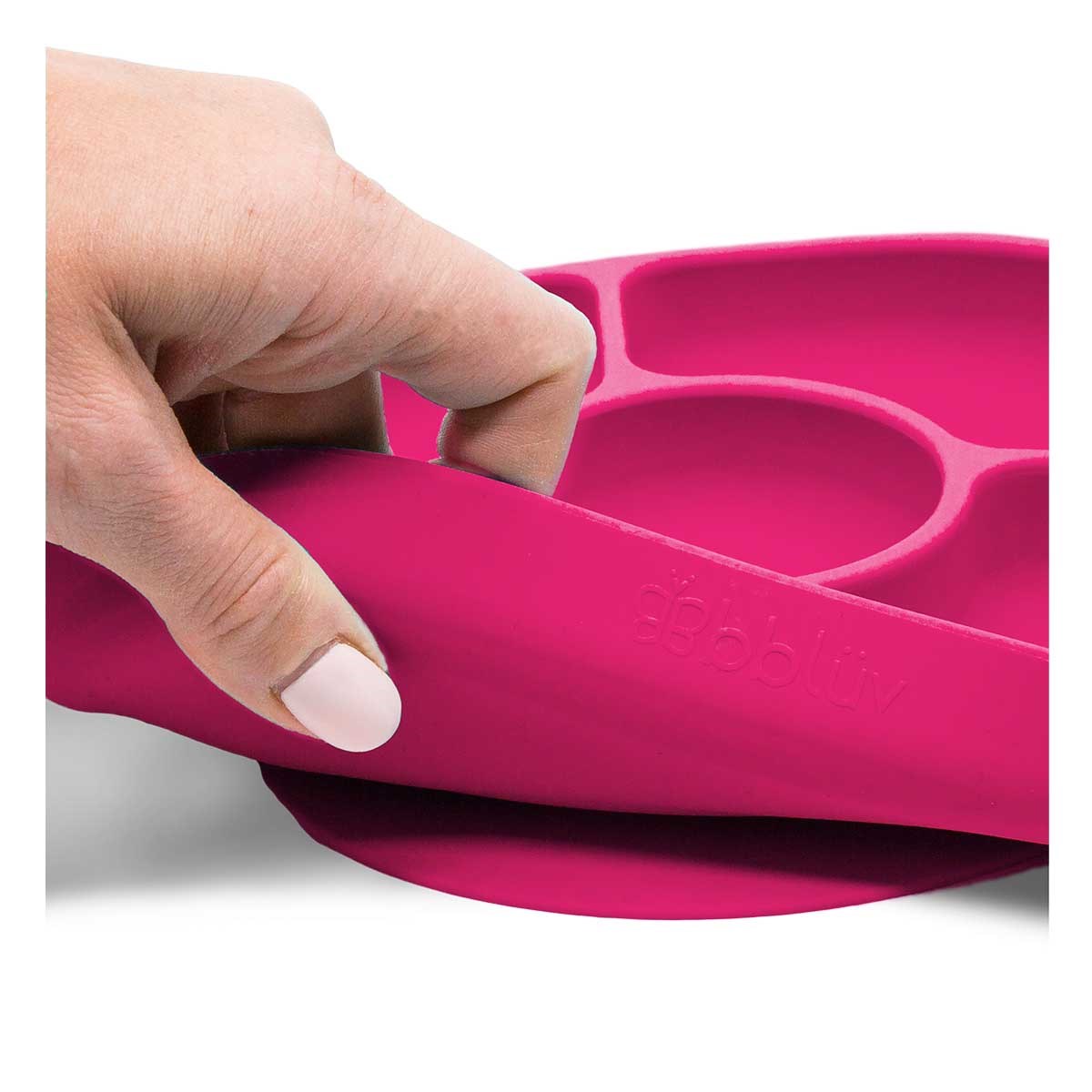 Bblüv Yümi Silikon Mama Tabağı ve Kaşık Set Pembe 