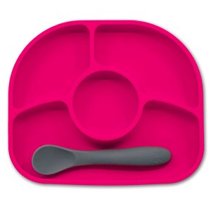 Bblüv Yümi Silikon Mama Tabağı ve Kaşık Set Pembe