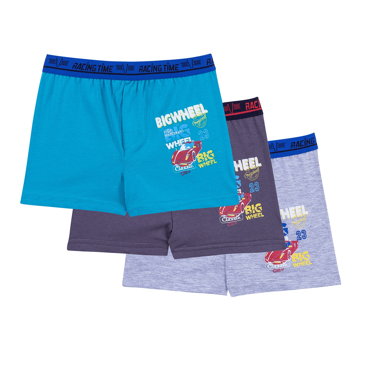 Bsm Collection 3'lü Erkek Çocuk Boxer Gri Yeşil Gri