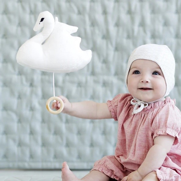 Cam Cam Müzikli Kuğu Dönence Off White 