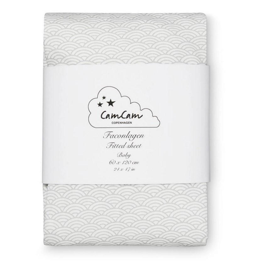 Cam Cam Grey Wave Bebek Çarşafı 60x120 cm 