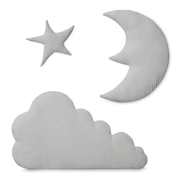 Cam Cam Duvar Dekorasyonu Ay Bulut Yıldız Light Grey 