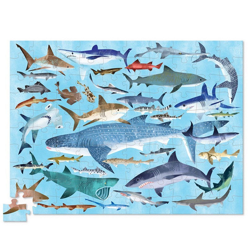 Crocodile Creek  Puzzle- 100 Parça- Köpek Balıkları 5 Yaş+ 