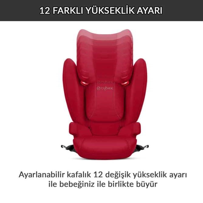 Adac'lı Cybex Solution B Fix 15-36 kg Oto Koltuğu (Dynamic Red) 