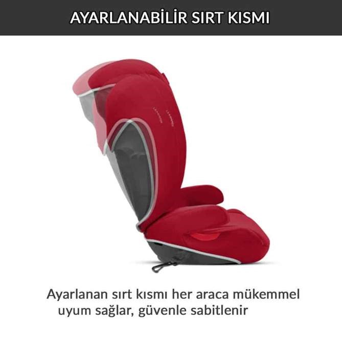 Adac'lı Cybex Solution B Fix 15-36 kg Oto Koltuğu (Dynamic Red) 