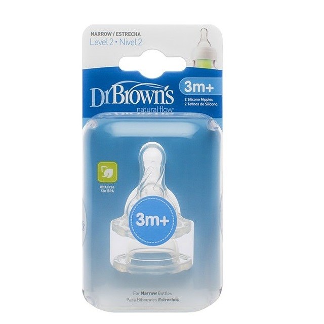 Dr Browns 2. Seviye Dar Ağız Silikon Biberon Emziği İkili 3m+ Orjinal