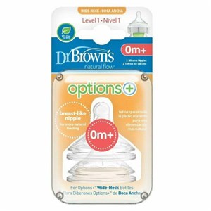 Dr Browns 1. Seviye Geniş Ağız Silikon Biberon Emziği İkili 0m+