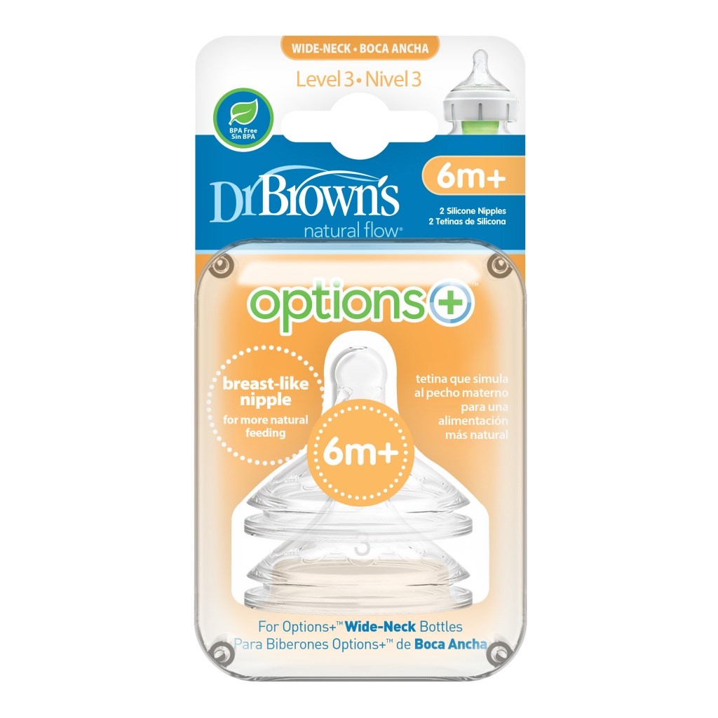 Dr Browns 3. Seviye Geniş Ağız Silikon Biberon Emziği İkili 6m+ Orjinal