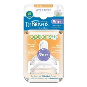 Dr Browns 4. Seviye Geniş Ağız Silikon Biberon Emziği İkili 9m+