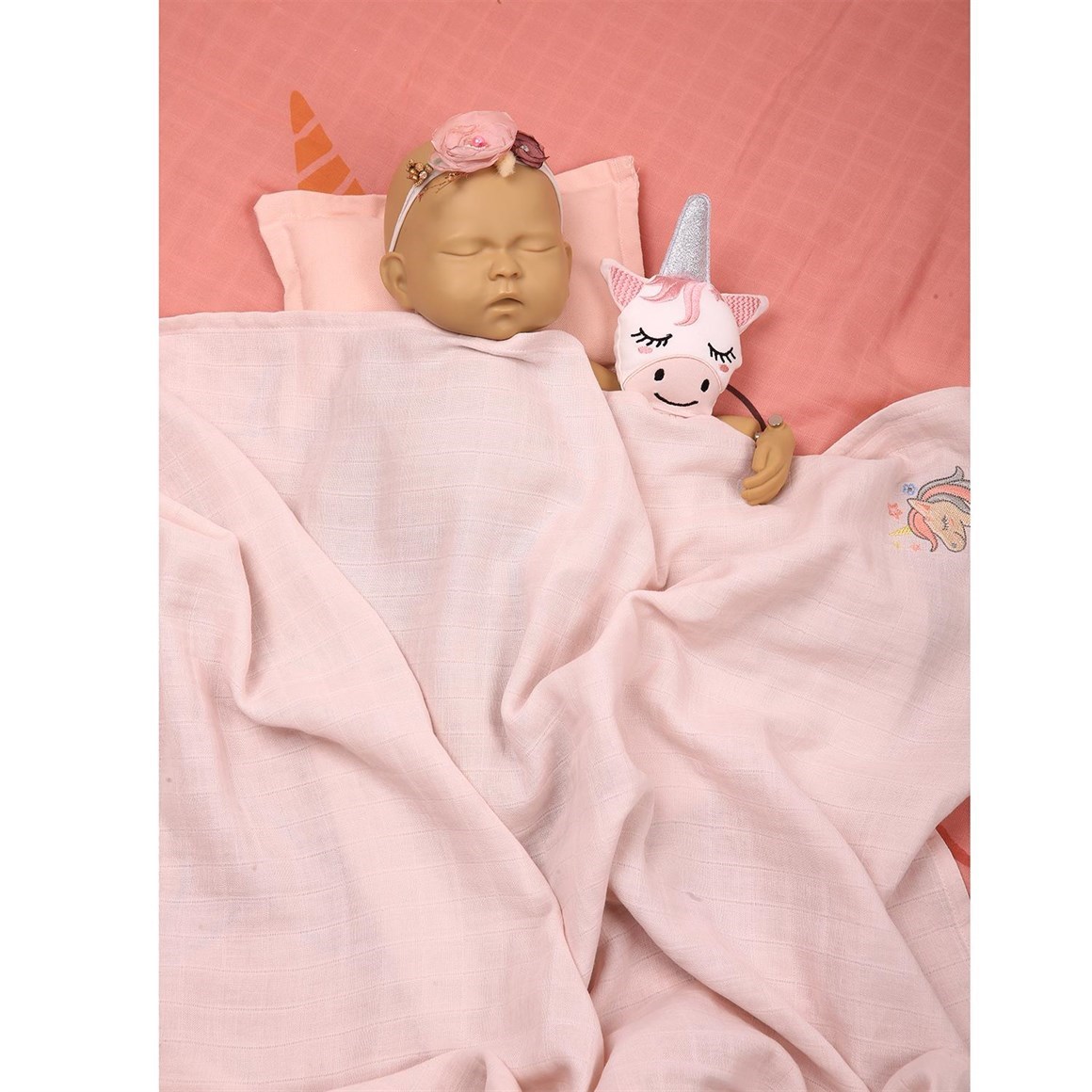Miespiga Unicorn Uyku Arkadaşı ve Müslin Set 