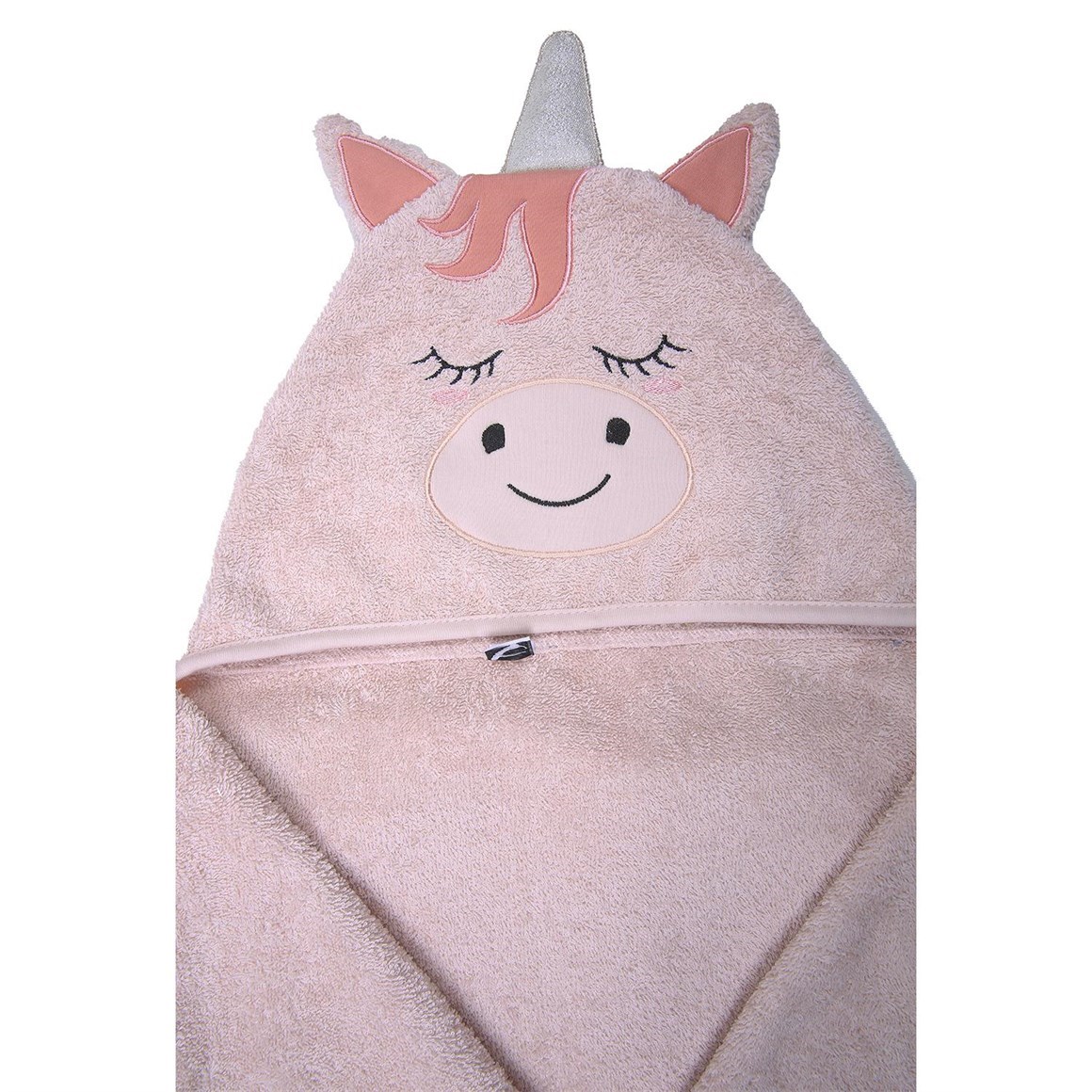 Miespiga Bebek Unicorn Desenli Kundak Havlu Kese ve Terlik 3'lü Set Pembe