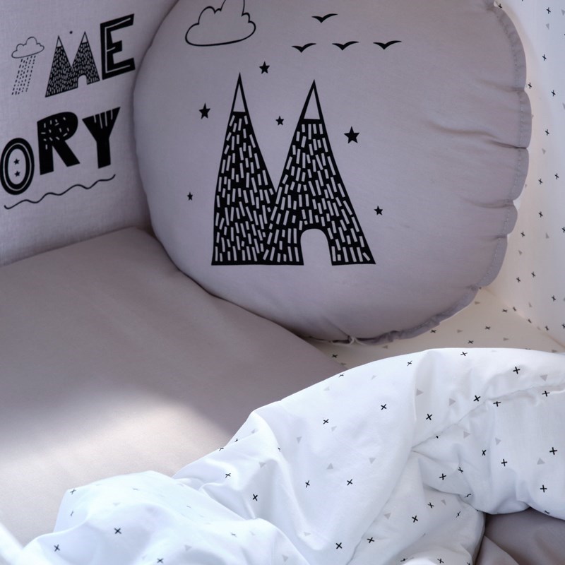 Funnababy Story Gri Yatak Örtü Seti 100 x 150 cm 