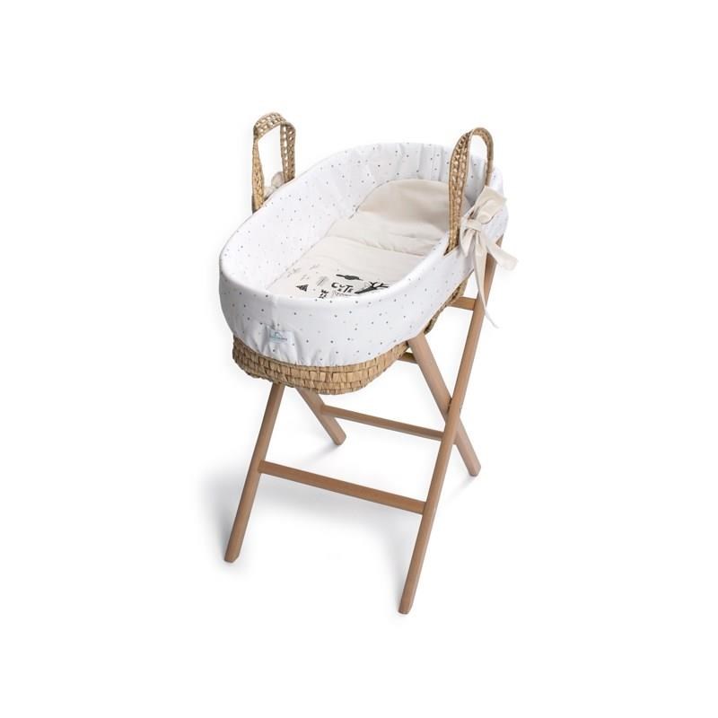 Funnababy Cute Wild Bej Hasır Sepet Beşik Seti 