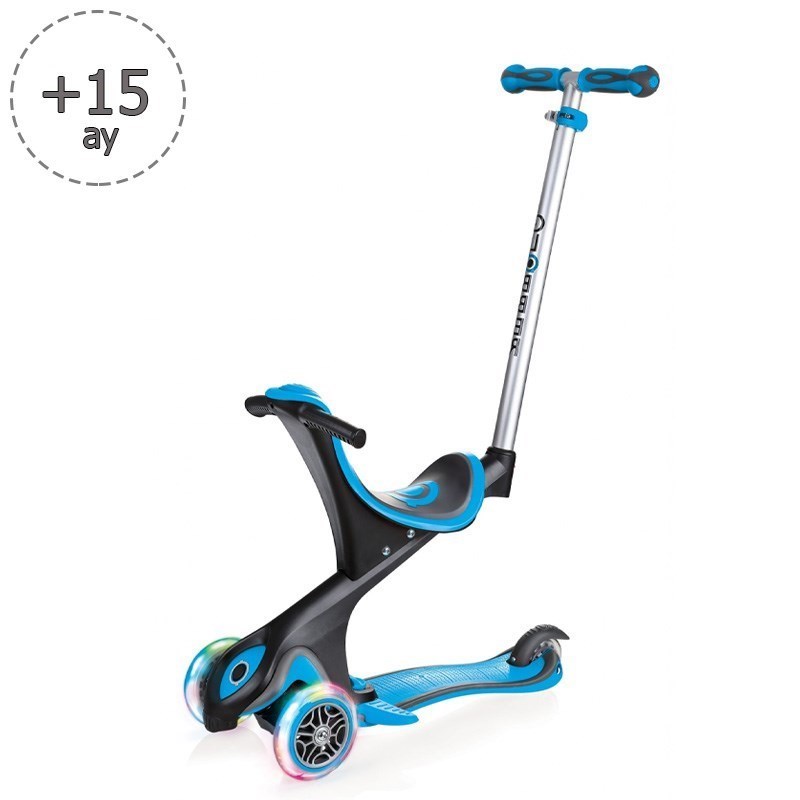Globber Scooter Evo Go Up Comfort Işıklı Mavi 15 Ay + 