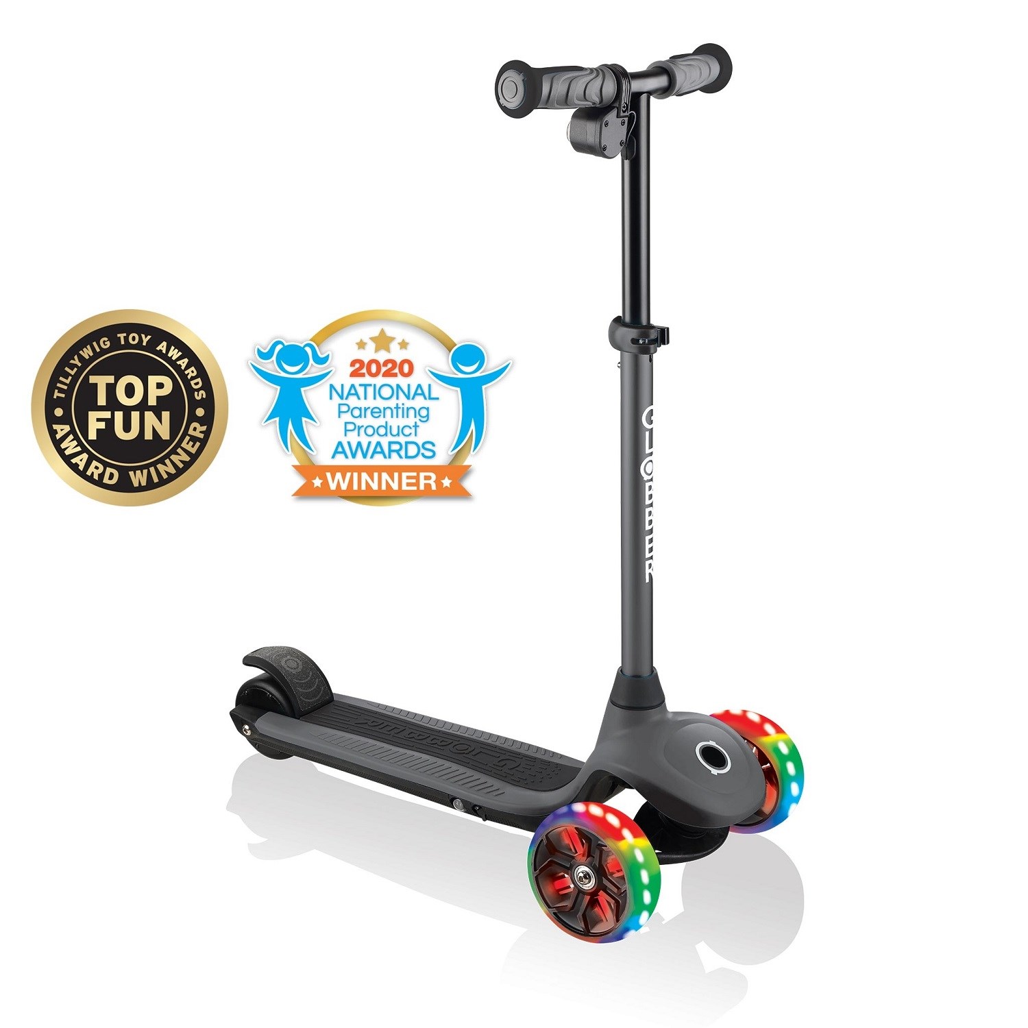 Globber Elektrikli Scooter One K E-Motion 4 Işıklı Koyu Gri 6 Yaş + 