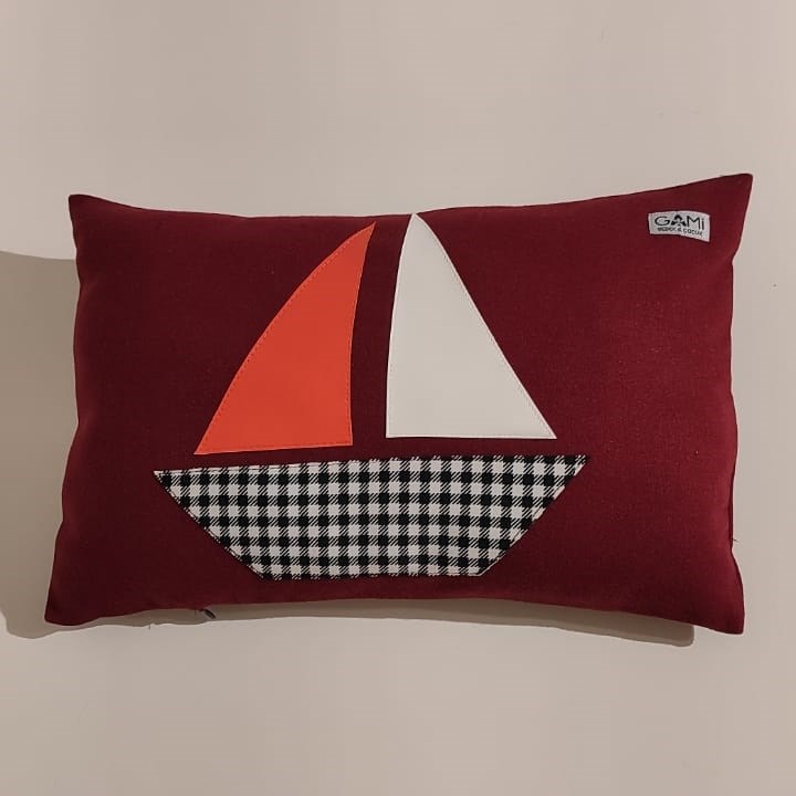 Gami Çıkarılabilir Kılıflı Mini Yastık - Yelken Bordo